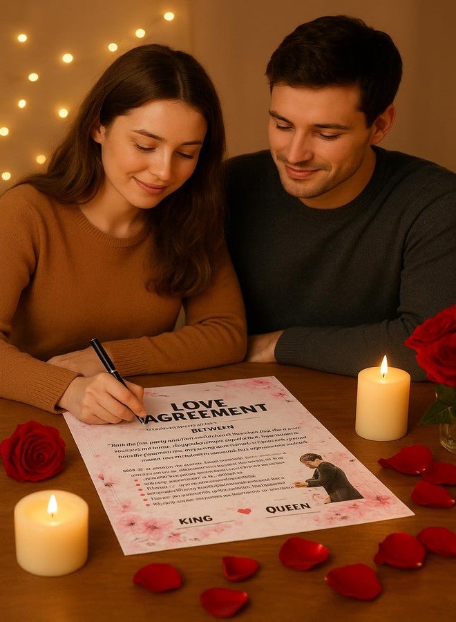 Toplen Love Agreement Certificate | A4 Size Premium Glossy Paper | Romantic Gift for Couples | Valentine’s Day, Wedding & Anniversary Special Keepsake - Image 3